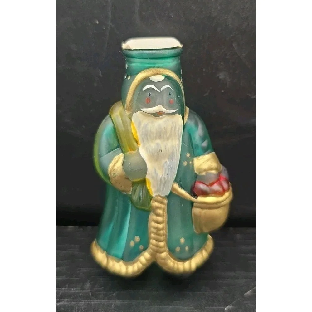 Vintage 80's Santa Claus Old World Christmas Glass Light Bulb Cover